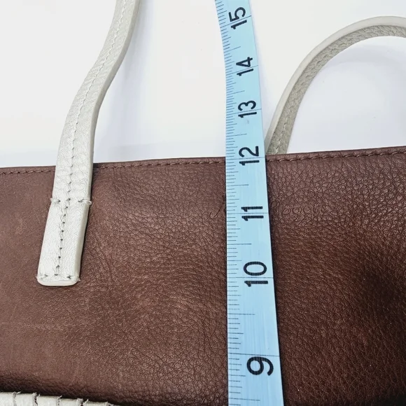 Jack Rogers Brown Leather Shoulder Bag Purse with Tassel - Picture 13 of 16